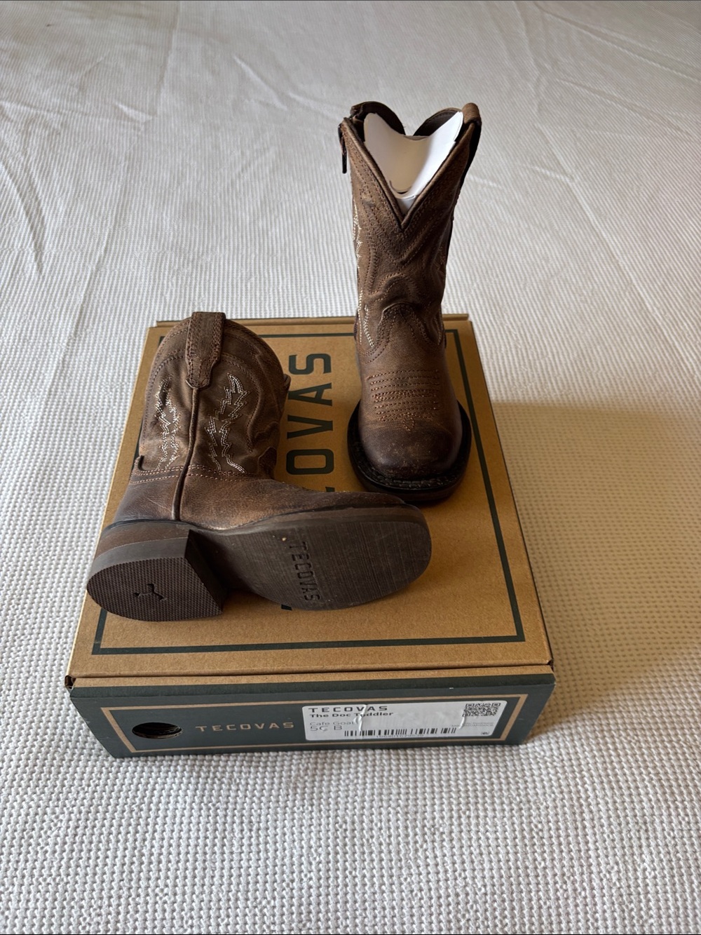 Tecovas Brown Kids Toddler Western Pull-On Cowboy Boots